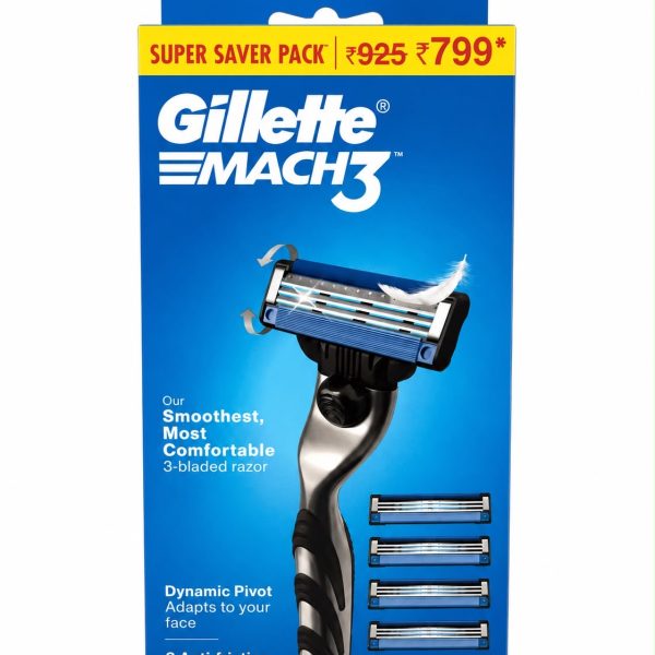 Gillette Mach3 – גילט מאך 3, ידית גילוח + 5 ראשי גילוח