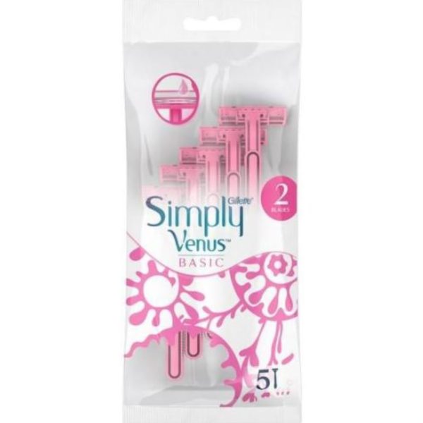 Gillette Simply Venus Basic – סכיני גילוח לנשים, 5 יחידות ונוס