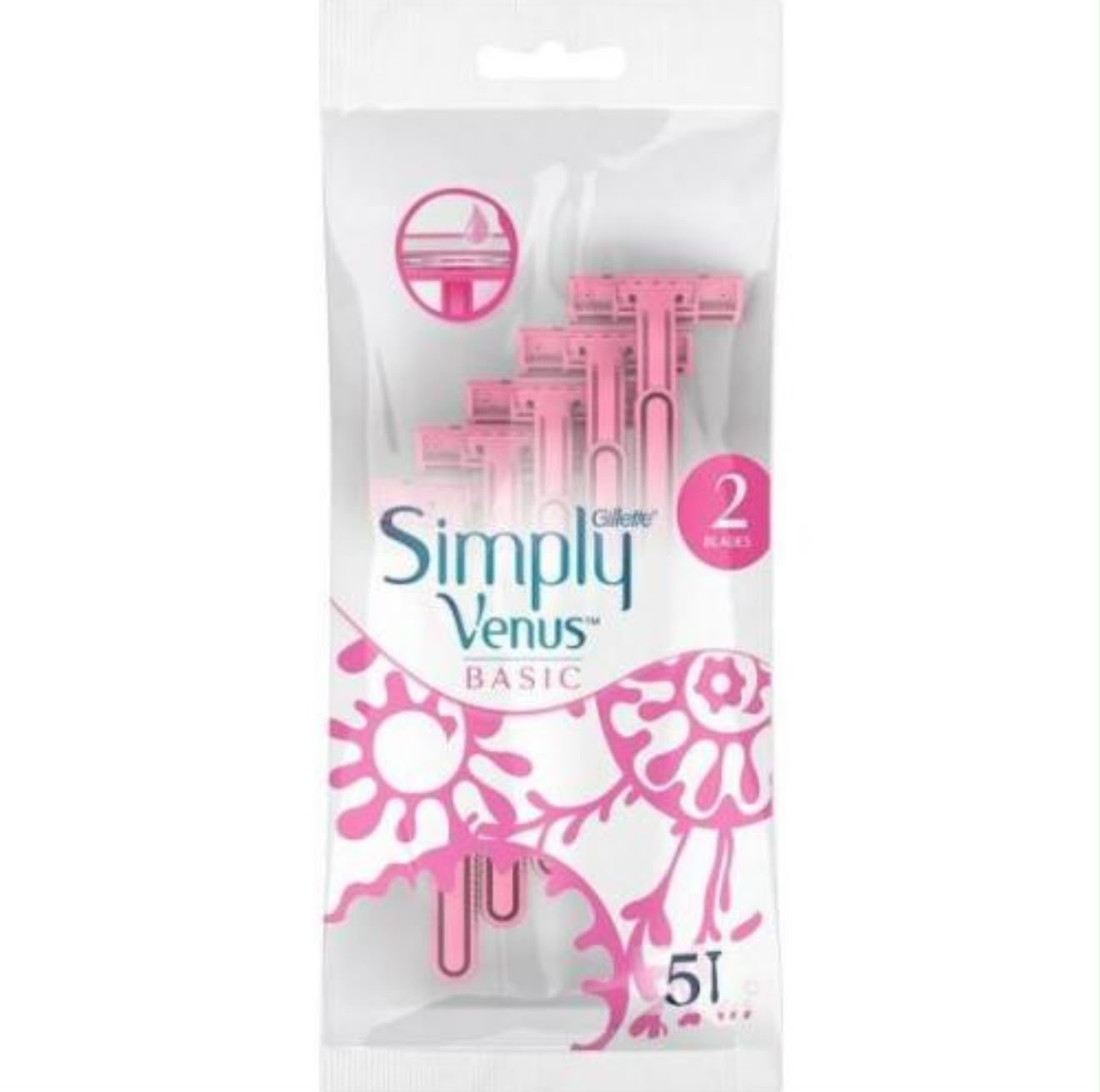 Gillette Simply Venus Basic – סכיני גילוח לנשים, 5 יחידות ונוס
