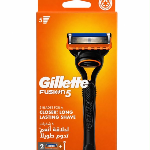 Gillette Fusion5 – ג׳ילט פיוז׳ן 5 – ידית גילוח + 2 ראשי גילוח