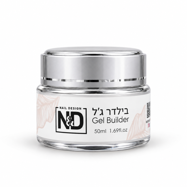 בילדר ג׳ל ורוד עם נצנצים – N&D Nail Design